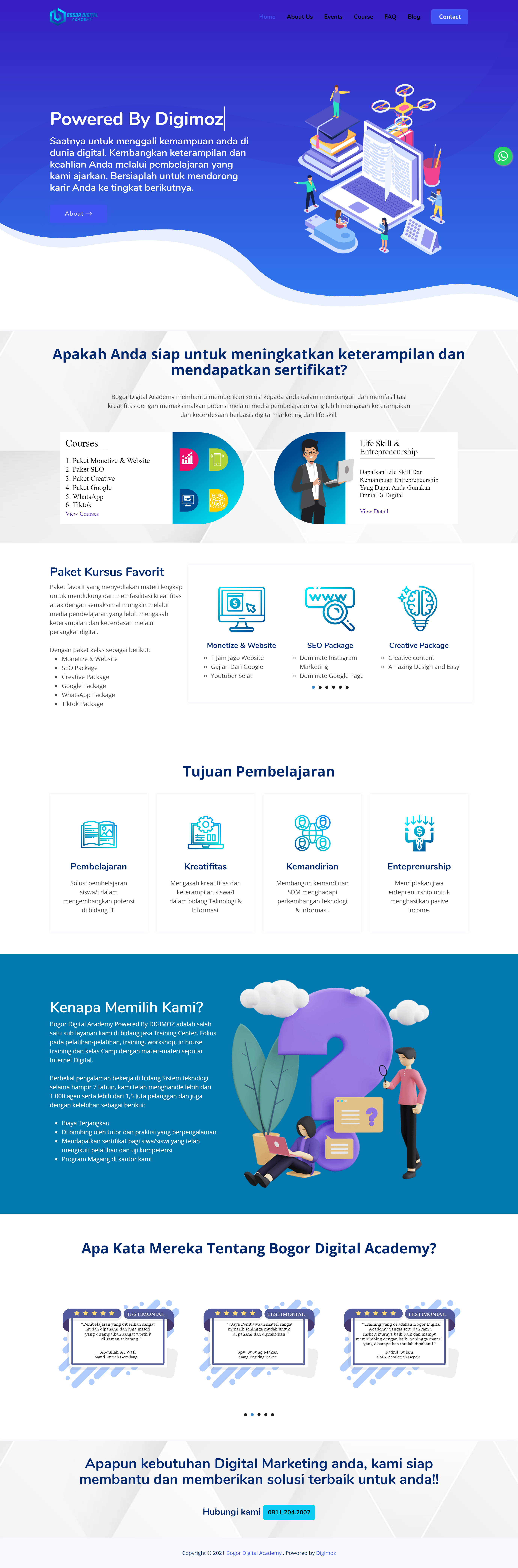 Website Bogor Digital Academy project preview